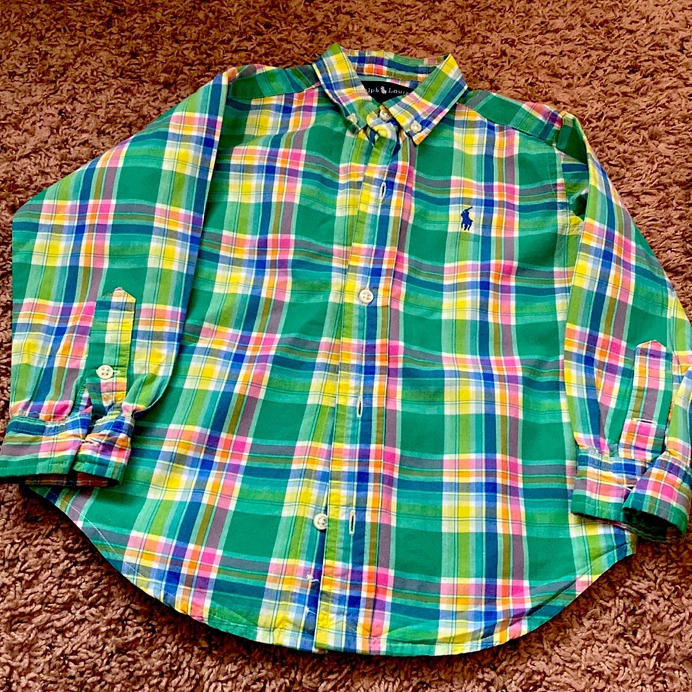 Polo Ralph Lauren boys madras plaid shirt size 3t